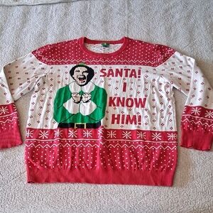 ELF Red and White Festive Crewneck Sweater